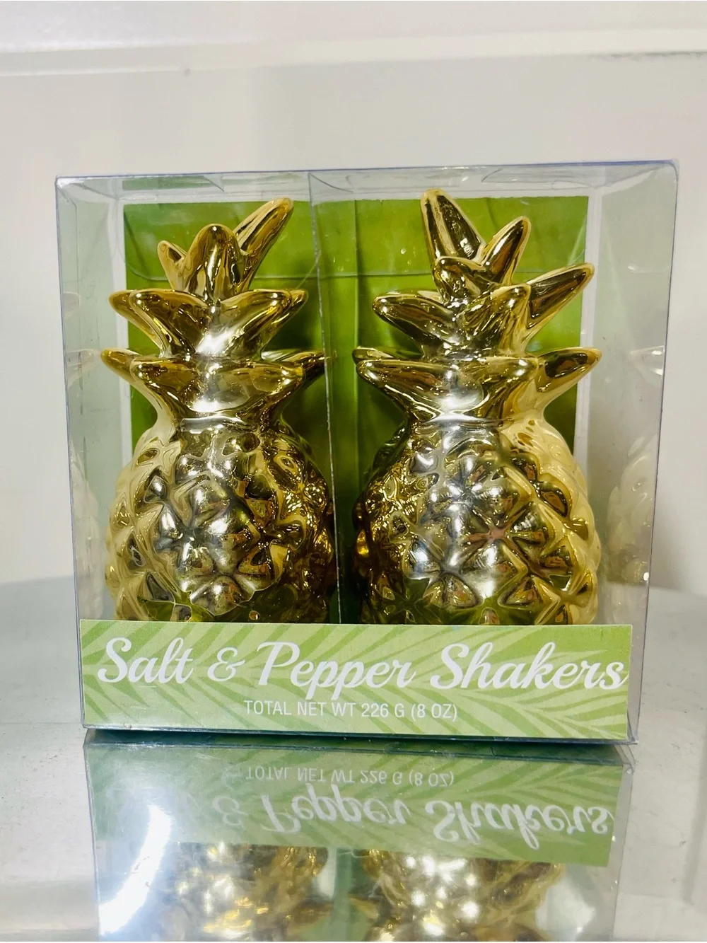 Gold Pineapple Salt & Pepper Shaker Set by